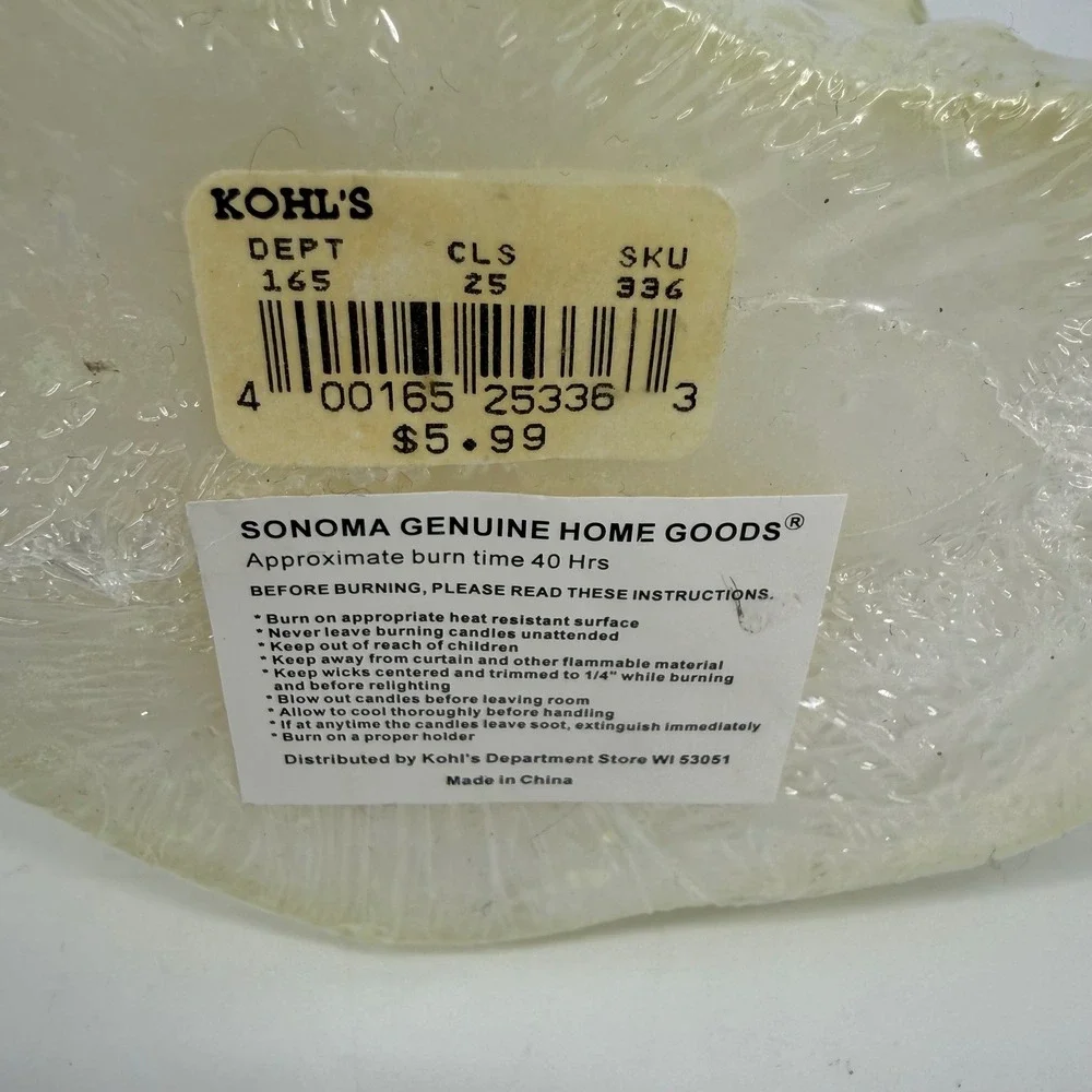 Vintage Sonoma Halloween Ghost Glow in the Dark Candle with Pumpkin New Sealed